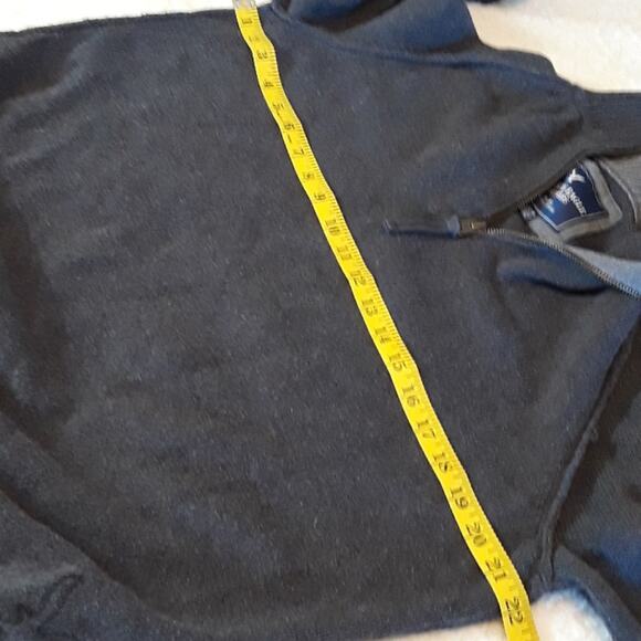 Mens Sz L Gray 1/4 Zip Ribbed Collar Y2K Grunge Preppy Sweater American Eagle - Picture 9 of 12